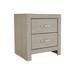 Ancy 24 Inch 2 Drawer Nightstand, Faux Diamond Inlay Handles, Natural Brown