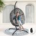 Outdoor Swing Egg Chair with Stand 350lbs Hanging Egg Basket Chairs