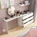 Elegant Interchangeable Side Vanity Workstation Premium Wood Finish