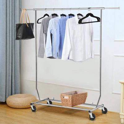 Heavy Duty Clothing Garment Rack with Locking Swivel Wheels - 21.9"D x 74.4"W x 64.6"H