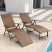 Folding Patio Chaise Lounge Chair for Outside, Set of 2, Aluminum Adjustable Outdoor Pool Recliner Chair, 8 Positions