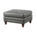 Simi 34 Inch Square Ottoman, Handcrafted Legs, Vegan Faux Leather