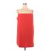 H&M Casual Dress - Shift Square Sleeveless: Red Solid Dresses - Women's Size X-Large