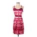 Banana Republic Casual Dress Scoop Neck Sleeveless: Pink Print Dresses - Women's Size 00 Petite