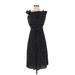 Who What Wear Casual Dress - A-Line Square Sleeveless: Black Polka Dots Dresses - Women's Size X-Small