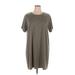 Jane and Delancey Casual Dress - Shift Crew Neck Short sleeves: Green Print Dresses - Women's Size 1X