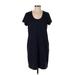 Banana Republic Casual Dress - Mini Scoop Neck Short sleeves: Blue Solid Dresses - Women's Size Small