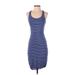 Athleta Casual Dress - Sheath Scoop Neck Sleeveless: Blue Dresses - Women's Size 2X-Small