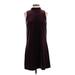 Ann Taylor Factory Casual Dress - Shift: Burgundy Solid Dresses - New - Women's Size Small Petite