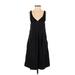 BCBGMAXAZRIA Casual Dress - A-Line Plunge Sleeveless: Black Solid Dresses - New - Women's Size 0