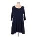 Eloges Casual Dress - A-Line Scoop Neck 3/4 sleeves: Blue Print Dresses - Women's Size Medium