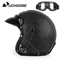 Casque de moto rétro certifié DOT Open Face pour hommes accessoires de moto trois quarts