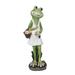 Alpine Frog in White Dress Statue w/Flowers, Ceramic | 31 H x 11 W x 10 D in | Wayfair QWR1040