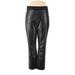 DKNY Faux Leather Pants - High Rise: Black Bottoms - Women's Size X-Large