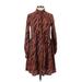 River Island Casual Dress - A-Line High Neck Long sleeves: Brown Dresses - Women's Size 6