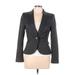 Zara Basic Blazer Jacket: Short Gray Solid Jackets & Outerwear - Women's Size Large