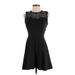 Charlotte Russe Casual Dress - Party High Neck Sleeveless: Black Print Dresses - Women's Size Small