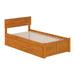 AFI Furnishings Orlando Full Platform Bed w/ Footboard & Twin Trundle in Light Toffee Wood in Brown | 33.46 H x 43.62 W x 77.24 D in | Wayfair