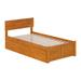 AFI Furnishings Orlando Queen Platform Bed w/ Footboard & Storage Drawers in Light Toffee Wood in Brown | 33.46 H x 43.62 W x 77.24 D in | Wayfair