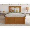 AFI Furnishings Mission Full Platform Bed w/ Footboard & Twin Trundle in Light Toffee Wood in Brown | 41.34 H x 42.76 W x 77.24 D in | Wayfair