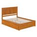 AFI Furnishings Nantucket Twin XL Platform Bed w/ Footboard & Storage Drawers in Walnut Wood in Brown | 50 H x 63.7 W x 82.76 D in | Wayfair