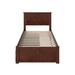 AFI Furnishings Nantucket Twin XL Platform Bed w/ Footboard & Storage Drawers in Walnut Wood in Brown | 41.34 H x 42.76 W x 82.76 D in | Wayfair