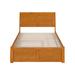 AFI Furnishings Portland Full Platform Bed w/ Footboard & Twin Trundle in Light Toffee Wood in Brown | 44.29 H x 55.83 W x 81.46 D in | Wayfair