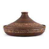 Ukrainian Souvenirs 2.1 Quarts Stoneware Round Tagine Stoneware in Brown/White | 6 H x 11.5 W in | Wayfair 231089