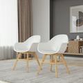 Kitsco Rafael Wood Patio Dining Chair w/ Arms Set Of 2 Wood in Brown | Wayfair 8DB7DEA318674F47A41A75B53FB819A4