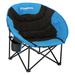 Kingcamp Foldable Saucer Camping Lounge Chair w/ Cupholder Storage Metal in Blue/Black | Wayfair KC3816_BLACK/ROYALBLUE