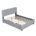 Latitude Run® Queen Size Upholstered Bed w/ 4 Drawers Metal in Gray | 43.5 H x 64.75 W x 84.75 D in | Wayfair A6A6A486B3A746ACBFC8367BE868E525
