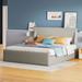 Latitude Run® Queen Size Sleigh Bed w/ Side-Tilt Hydraulic Storage System Upholstered/Linen in Gray | 40.6 H x 63.4 W x 83.5 D in | Wayfair
