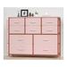 17 Stories Ysabel 10 Drawer Dresser for Bedroom, Tall Fabric Dresser Wood in Pink | 42.51 H x 14.43 W x 8.385 D in | Wayfair