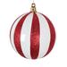 The Holiday Aisle® Striped Ball Ornament Plastic in Red/White | 4 H x 3.94 W x 3.94 D in | Wayfair FBF035FF418C486E970DADEB92EAEB86