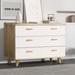 George Oliver Komeka 6 - Drawer Dresser Wood in Brown/White | 30.33 H x 47.22 W x 15.82 D in | Wayfair 0538361614234D37A2572269F1981458