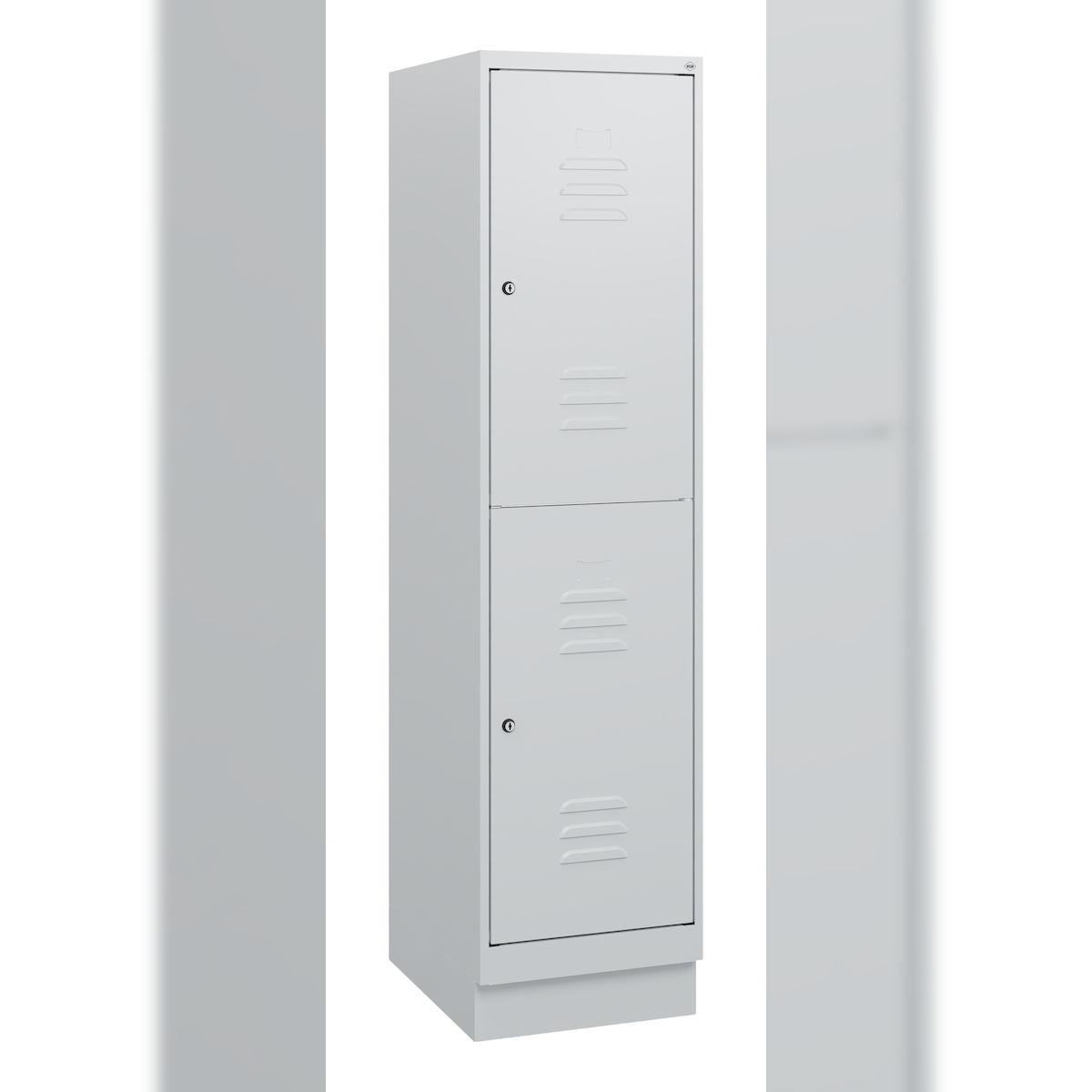 C+P Doppelstock-Spind Classic PLUS, Sockel, 1 Abteil, 1630x400x500mm, 7035/7035 Image