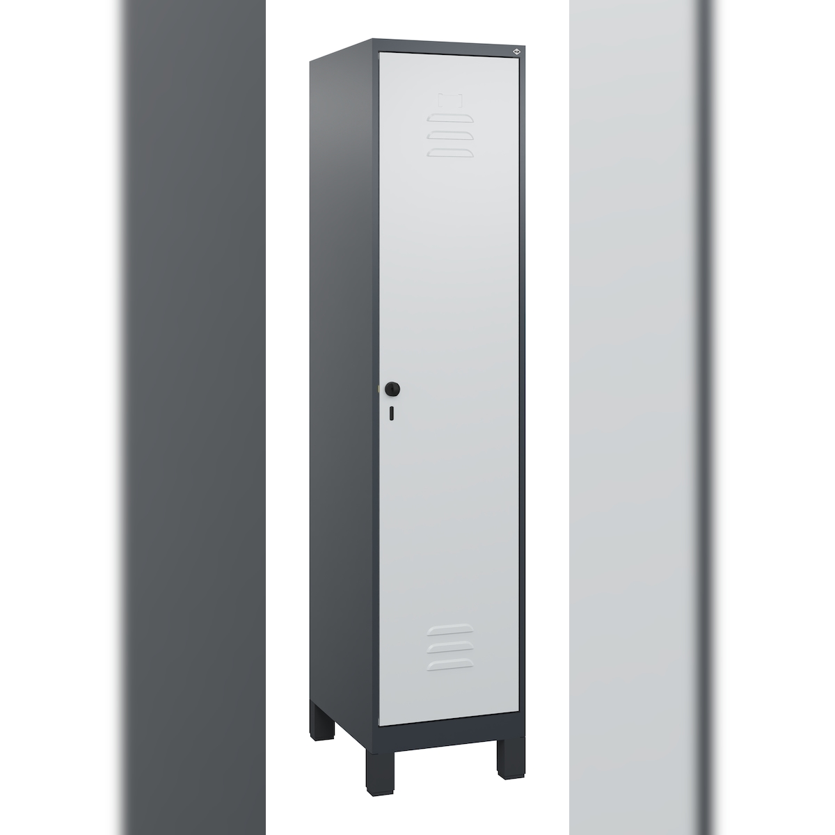 C+P Spind Classic PLUS, Füße, 1 Abteil, 1800x400x500mm, 7016/7035 Image