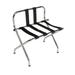 CSL 1055B-C-BL-1 Luggage Rack w/ Black Straps & Luxury High Back, Chrome