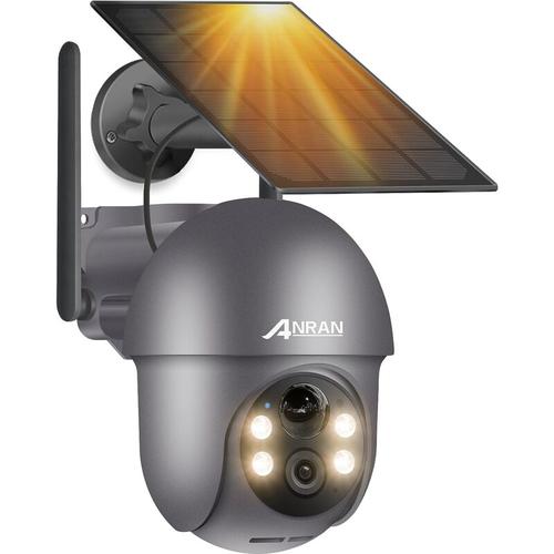 Überwachungskamera außen Akku 5MP, Kabellose WLAN-Kamera mit Solarpanel, PIR-Bewegungserkennung und