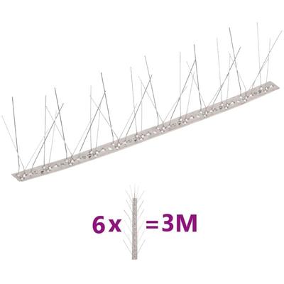 Vidaxl - 6-tlg. Vogelabwehr-Spikes-Set 3 m Edelstahl 5-reihig 658224