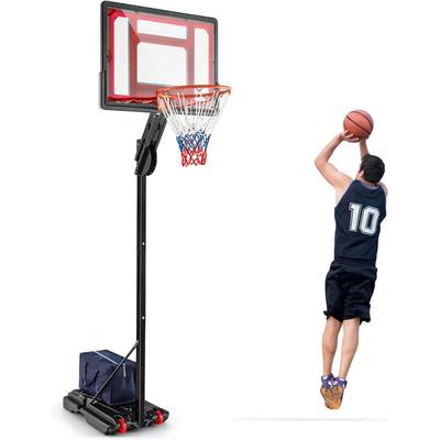 Basketballständer 105-260 cm höhenverstellbar, Basketballkorb mit Ständer & 2 Rädern, Korbanlage