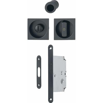 Hoppe Schiebetürmuschel Set 4921 - wc mit Schloss, eckig, schwarz matt Image