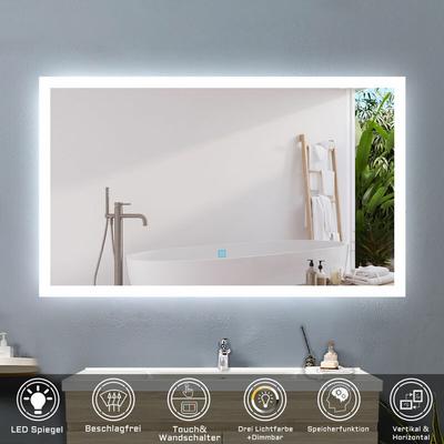 Acezanble - 120 x 70 cm led Spiegel+Beschlagfrei+3 Lichtfarben Dimmbar+Farbtemperatur und