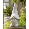 Dekofigur Wichtel aus Beton, grau, stehend, 45 cm groß, Gartenfigur, Gartenwichtel wetterfest,