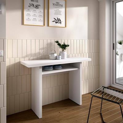 Ausziehbarer Tisch Dmanuel, ausziehbare Zusatzkonsole mit mehreren Positionen, klappbarer Esstisch Image