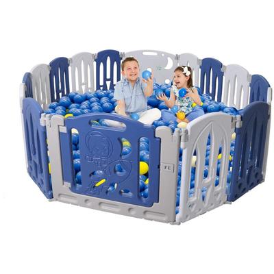 Naizy - Laufstall Baby Laufgitter Faltbar 193x150x63cm Baby Playpen aus Kunststoff mit Tur und Image