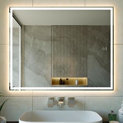 70 x 90 cm led Badezimmer Eitelkeitsspiegel, Anti-Nebel Dimmbare Lichter, Horizontal/Vertikal Wand
