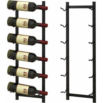 Costway - Weinregal Wand für 6 Weinflaschen, Flaschenhalter Metall, Flaschenregal Industrial, Image