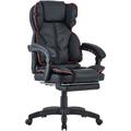 Trisens - Schreibtischstuhl Bürostuhl Gamingstuhl Racing Chair Chefsessel mit Fußstütze, Schwarz