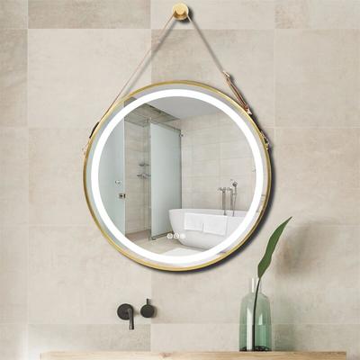 Luvodi - Badspiegel mit Beleuchtung Rund 60cm led Badezimmerspiegel mit Touch und 3 Lichtfarbe